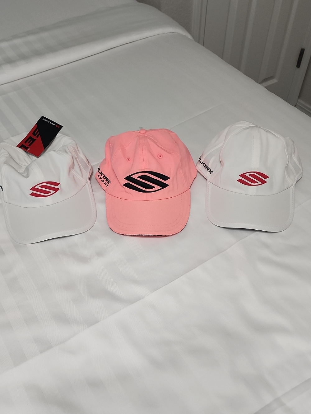 Selkirk Pink and White Logo Baseball Caps Pack